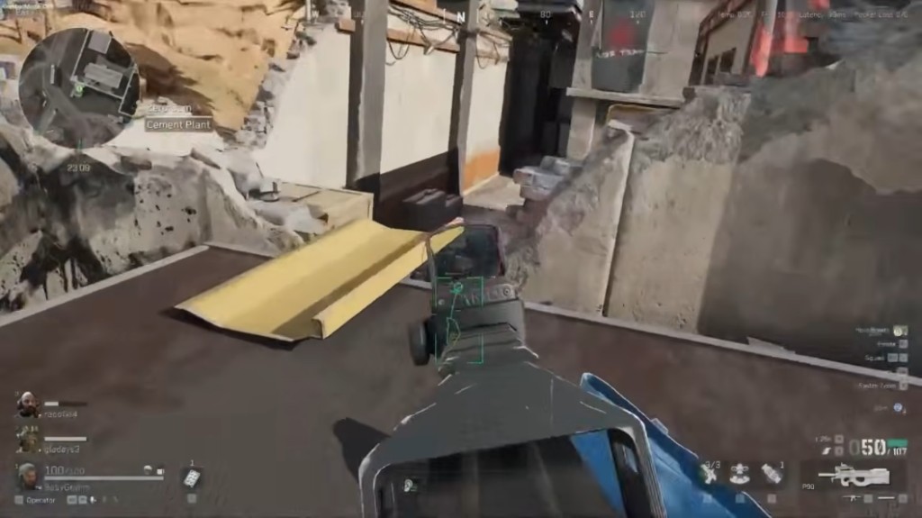 Delta Force player ESP and aimbot active during outdoor firefight